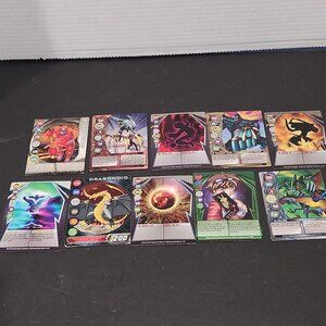 Bakugan Battle Brawlers Magnetic Metal Card Lot - 9 Cards- 2009 Mixed Lot